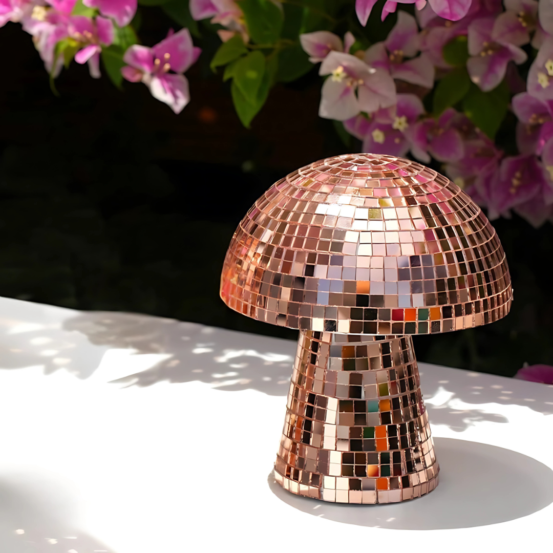 Lampe de Table Disco Élégante en Métal – Style Champignon 5