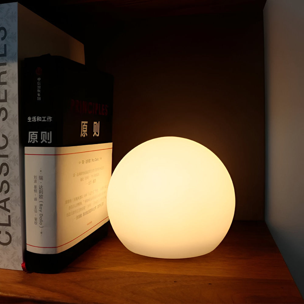 Lampe de Table Rechargeable : Élégance Naturelle en Lumière – Design Sphérique 1
