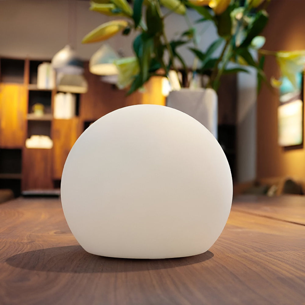 Lampe de Table Rechargeable : Élégance Naturelle en Lumière – Design Sphérique 3