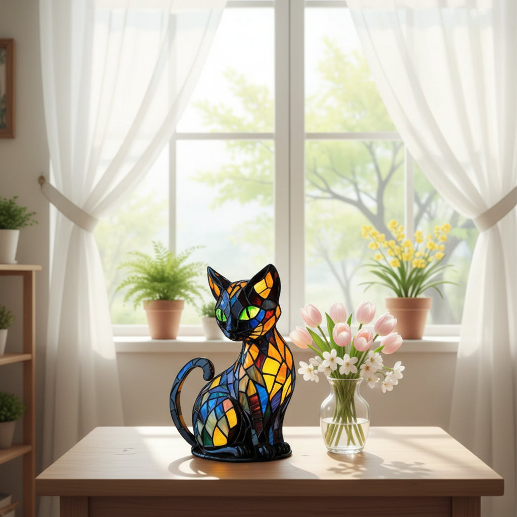 Lampe de Table : Élégance Naturelle en Lumière – Vitrail Artistique 3