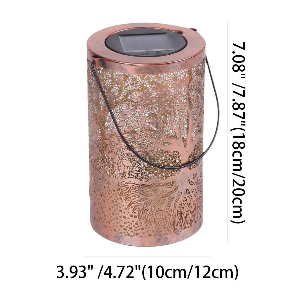 Lanterne Solaire en Fer avec Motif Arbre | Éclairage Élégant et Enchanteur pour un Jardin Magique 5