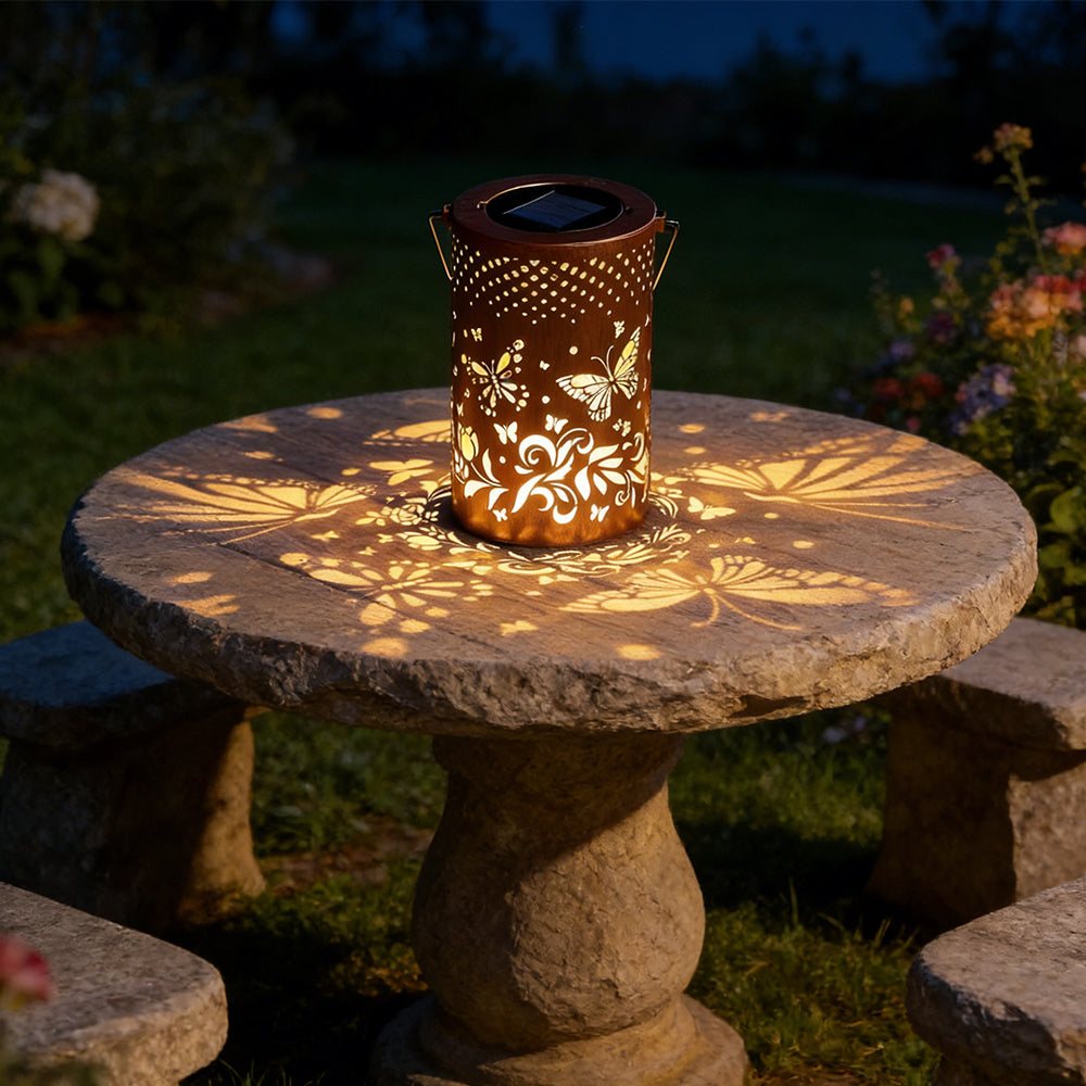 Lanterne Solaire en Fer avec Motif Arbre | Éclairage Élégant et Enchanteur pour un Jardin Magique 6