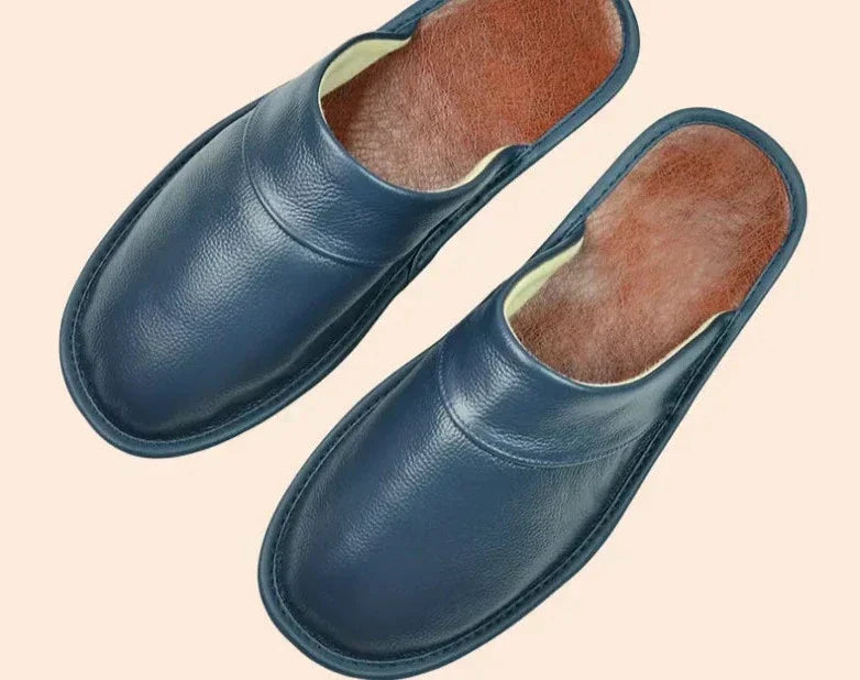 Pantoufles en cuir pour homme, légères