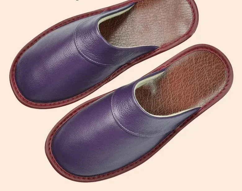 Pantoufles en cuir pour homme, légères