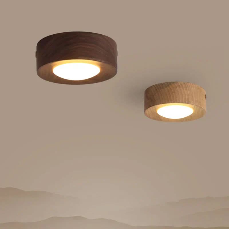 Wooden LED Ceiling Spotlight, Warm or 3-Tone Light
