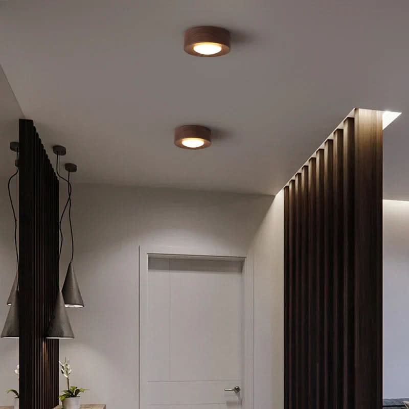Wooden LED Ceiling Spotlight, Warm or 3-Tone Light