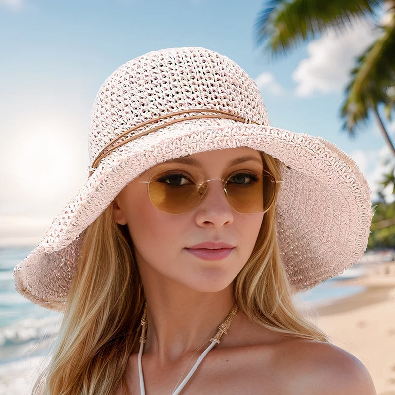 Chapeau de Paille à Large Bord pour Femme