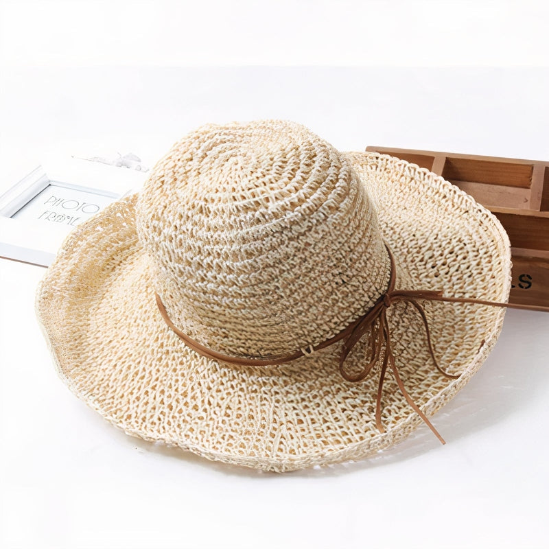 Chapeau de Paille à Large Bord pour Femme