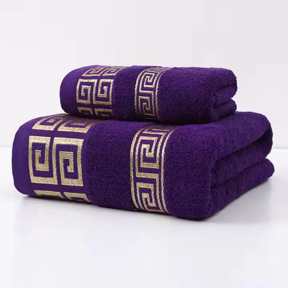 Lot de 2 Serviettes en Coton Éponge – Majestic Plum