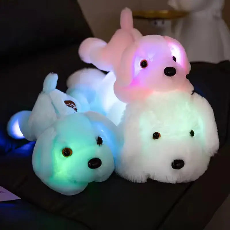 Light-Up Dog Plush Pillow with LED Glow