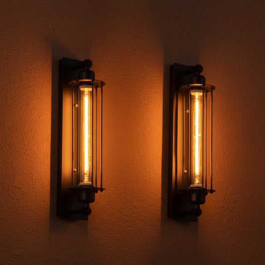 Maison Elmora | Applique Murale Rétro en Fer Noir | Éclairage Chic pour une Ambiance Chaleureuse et Industrielle 0