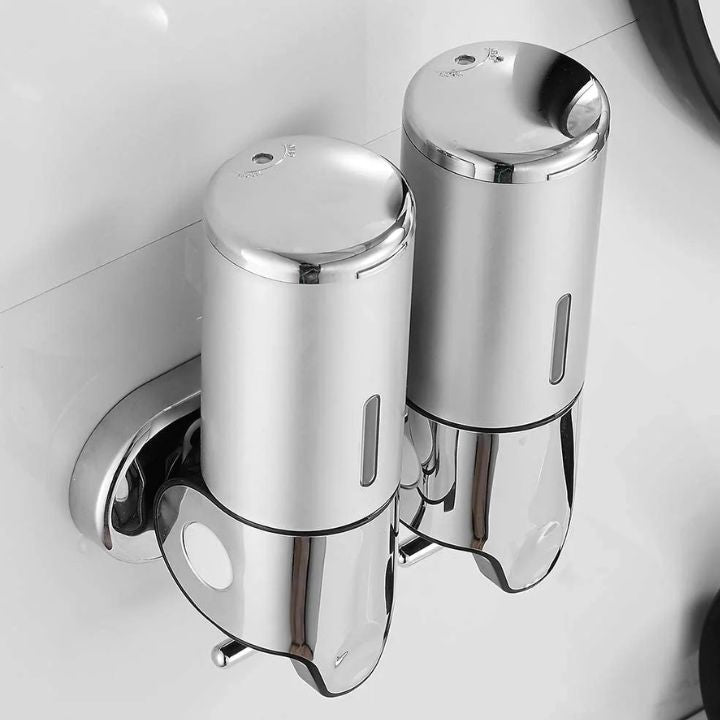 Maison Elmora | Distributeur Savon Mural en Acier Inoxydable | Design Élégant pour un Espace de Bain Organisé 1
