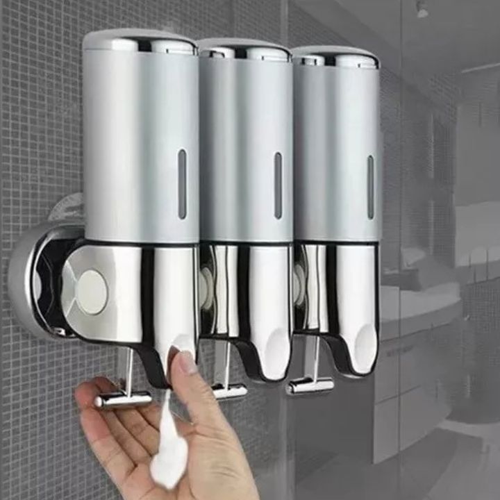 Maison Elmora | Distributeur Savon Mural en Acier Inoxydable | Design Élégant pour un Espace de Bain Organisé 3