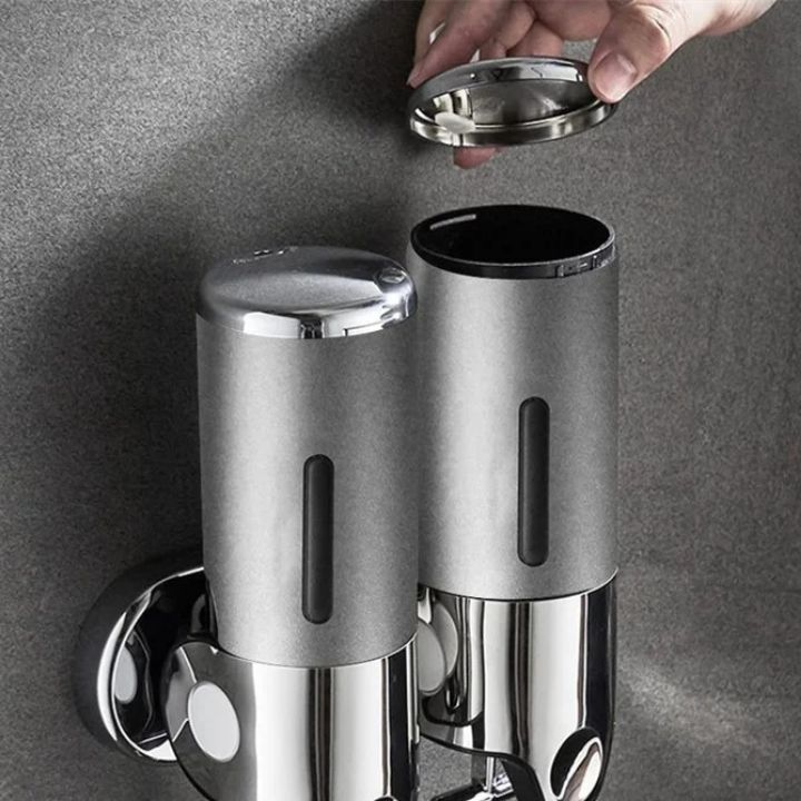Maison Elmora | Distributeur Savon Mural en Acier Inoxydable | Design Élégant pour un Espace de Bain Organisé 7