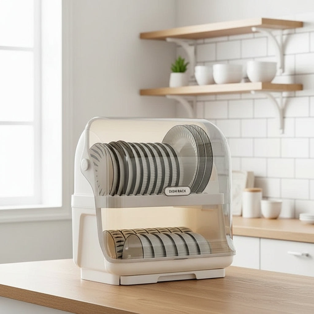 Maison Elmora | Égouttoir à Vaisselle Minimaliste en Plastique | Organisation Élégante pour Une Cuisine Raffinée 0