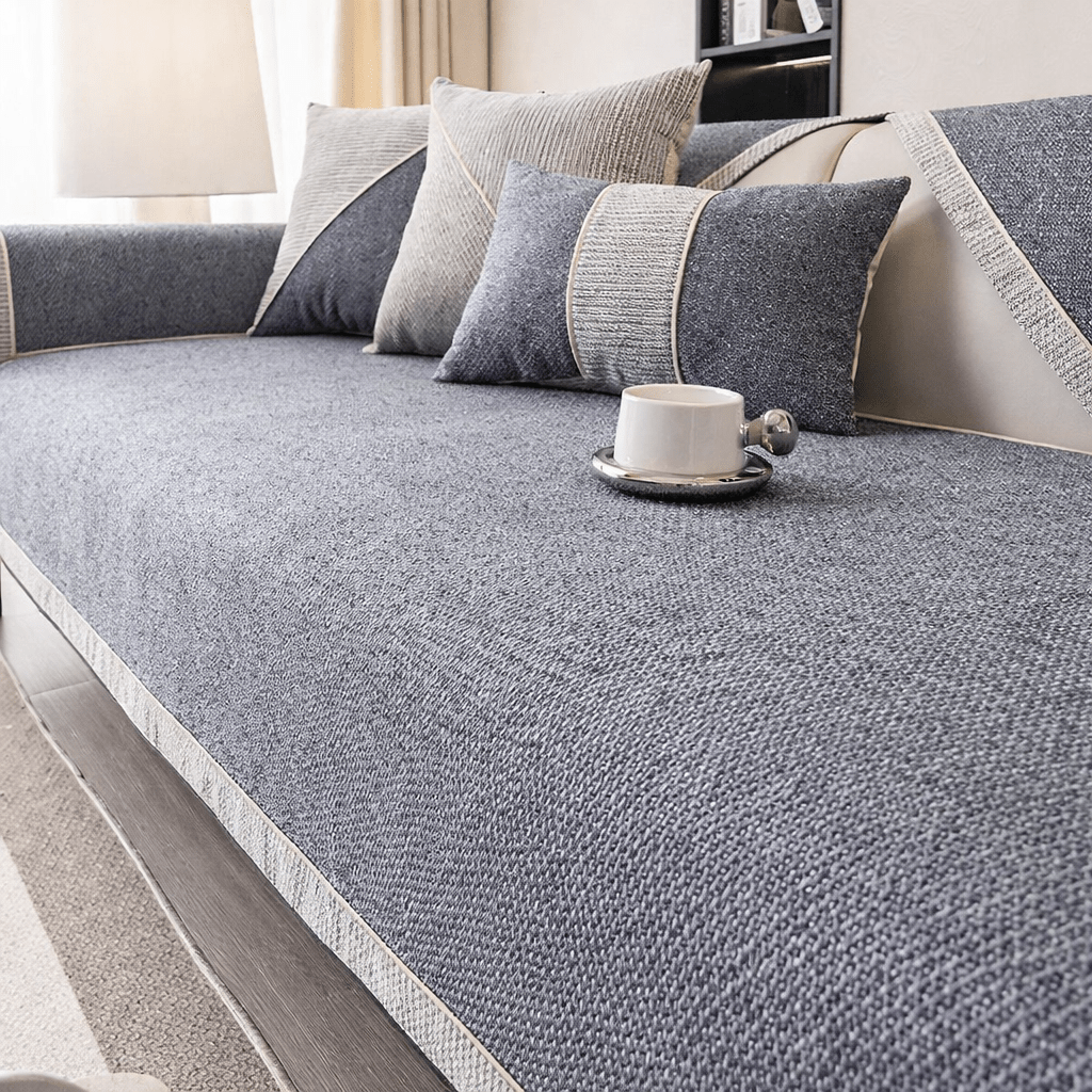 Maison Elmora | Housse de Canapé en Coton-Lin Antidérapante | Élégance Durable pour un Confort Optimal 0