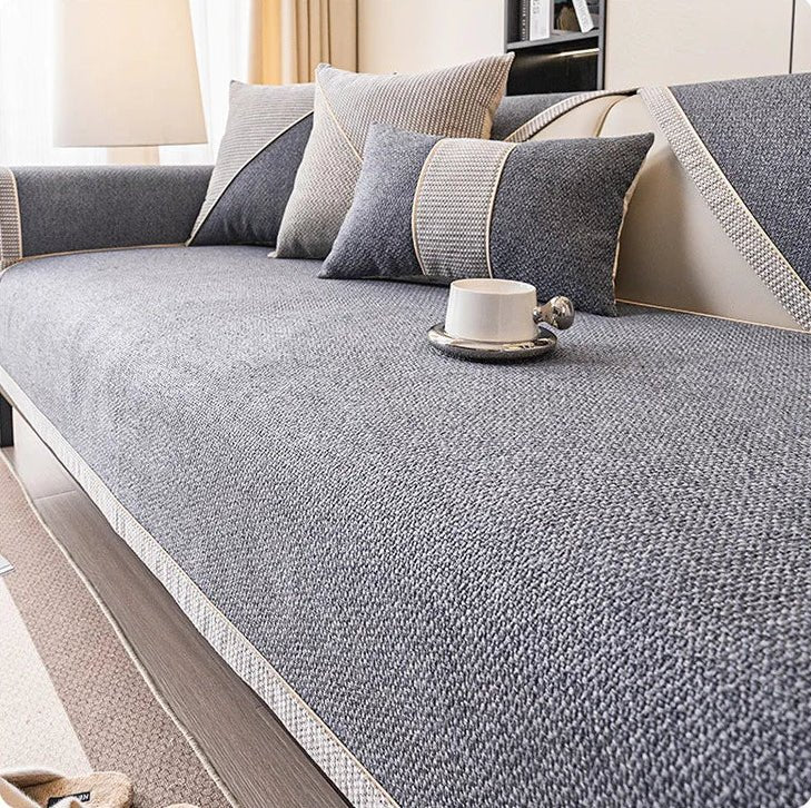 Maison Elmora | Housse de Canapé en Coton-Lin Antidérapante | Élégance Durable pour un Confort Optimal 11