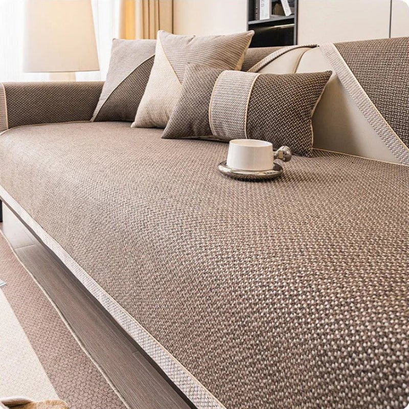 Maison Elmora | Housse de Canapé en Coton-Lin Antidérapante | Élégance Durable pour un Confort Optimal 9