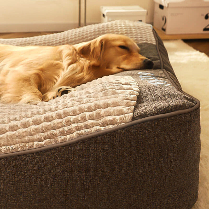 Maison Elmora | Lit Orthopédique pour Chien en Velours Cristal | Confort Élégant pour un Sommeil Sain et Apaisant 3