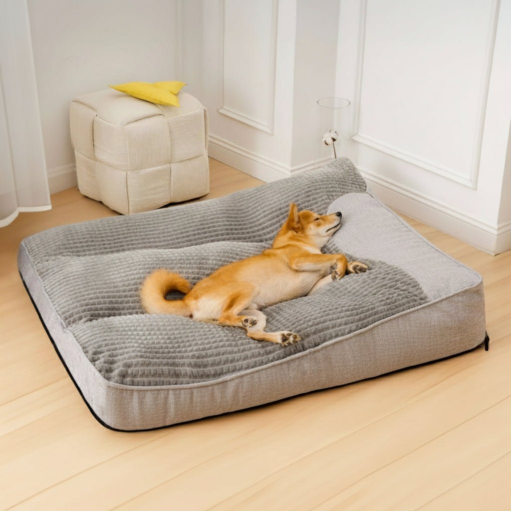 Maison Elmora | Lit Orthopédique pour Chien en Velours Cristal | Confort Élégant pour un Sommeil Sain et Apaisant 8