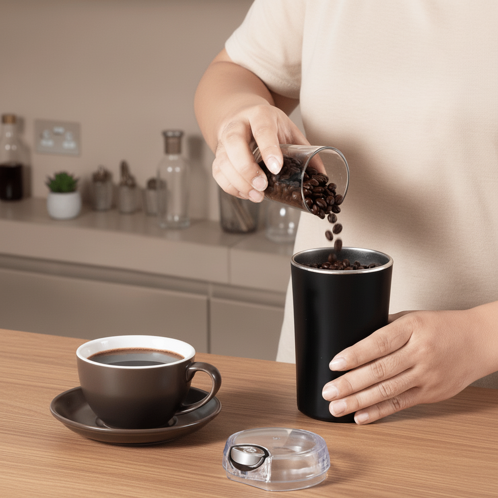 Maison Elmora | Moulin à Café Électrique en Acier Inoxydable | Design Compact et Élégant pour Une Saveur Intense 2