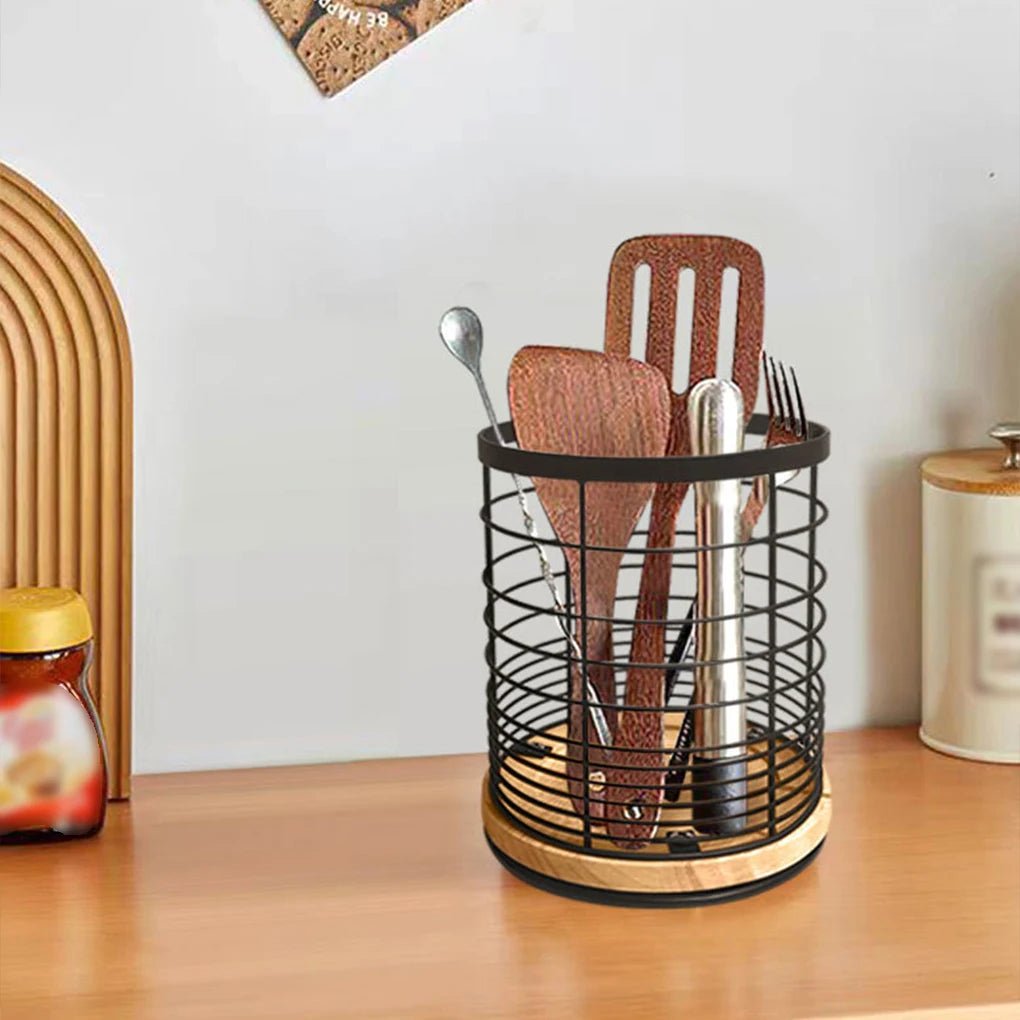 Maison Elmora | Organisateur Tiroir Cuisine Rotatif en Bambou | Design Élégant pour un Rangement Optimisé 3