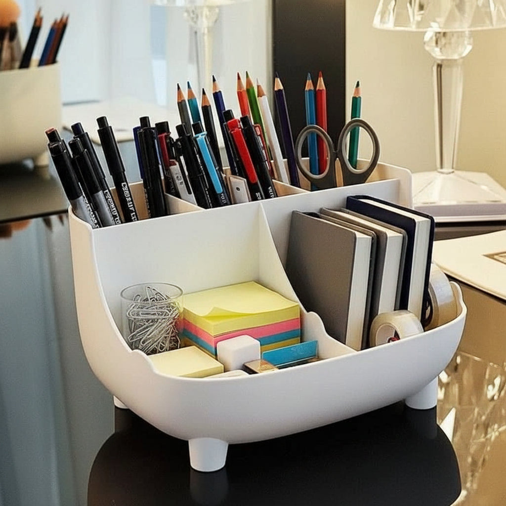 Maison Elmora | Organiseur de Bureau Minimaliste en Plastique | Élégance et Fonctionnalité pour un Espace de Travail Inspirant 2