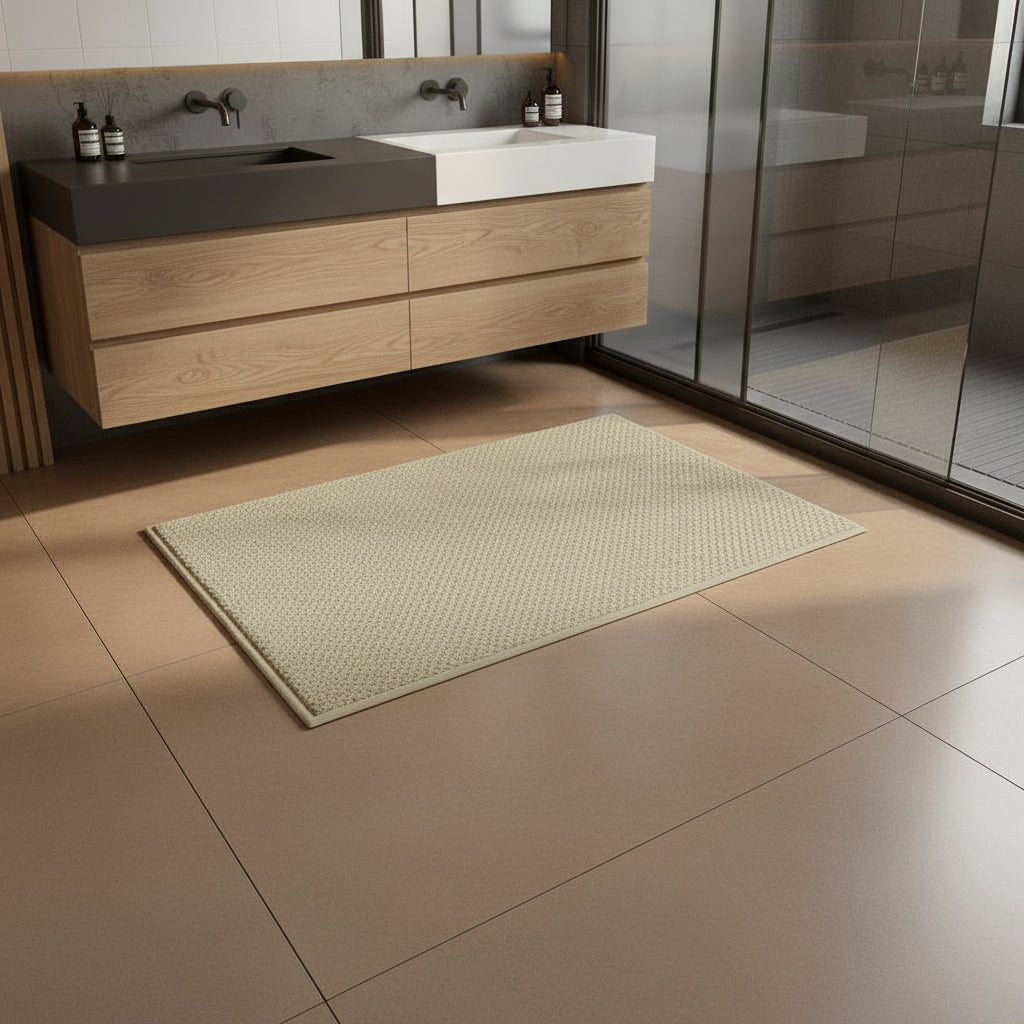 Maison Elmora | Paillasson Extérieur Absorbant en Tissu Moderne | Design Géométrique pour une Entrée Chic et Propre 1