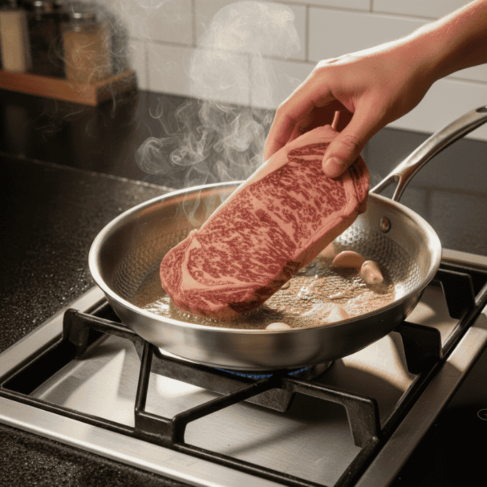 Maison Elmora | Poêle Inoxydable Premium Sans Revêtement | Ustensile Durable et Élégant pour une Cuisine Saine 4