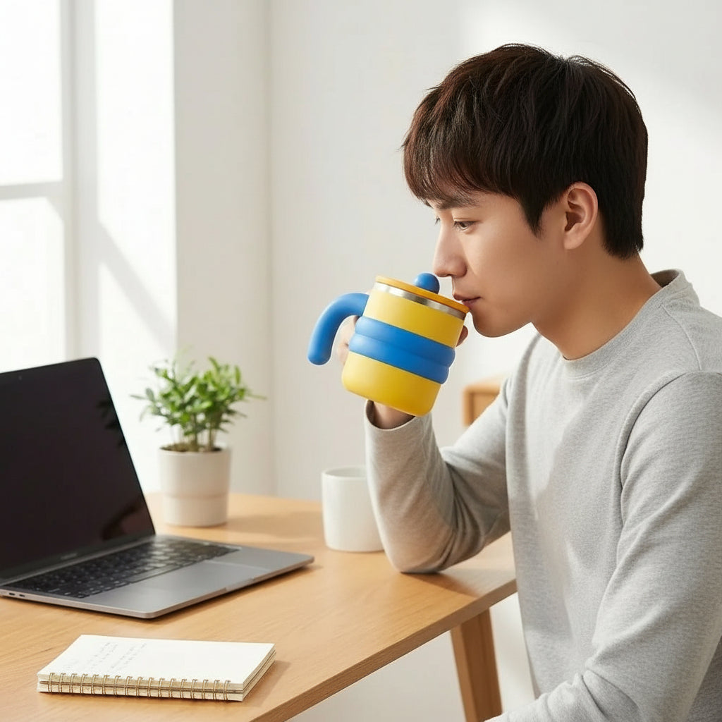 Maison Elmora | Tasse Isotherme en Acier Inoxydable au Design Élégant | Accessoire Pratique pour un Café Raffiné 2