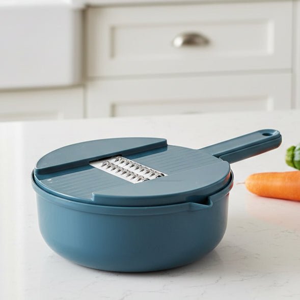 Maison Elmora | Trancheuse Multifonction 9-en-1 en Acier Inoxydable | Outil Élégant pour une Cuisine Organisée et Efficace 0