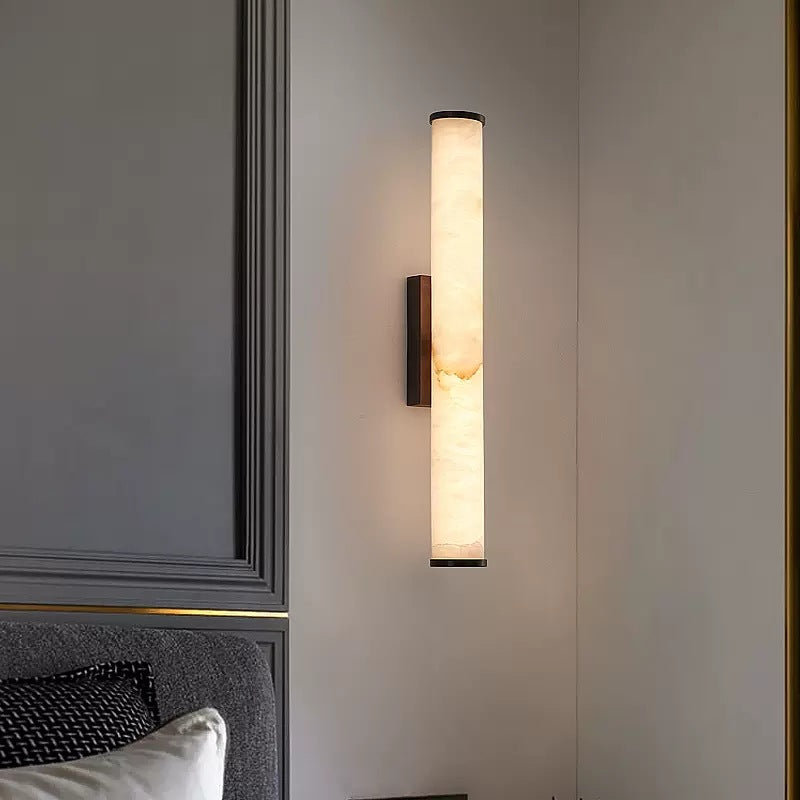 Marble-Effect Wall Sconce - Copper Accents 10