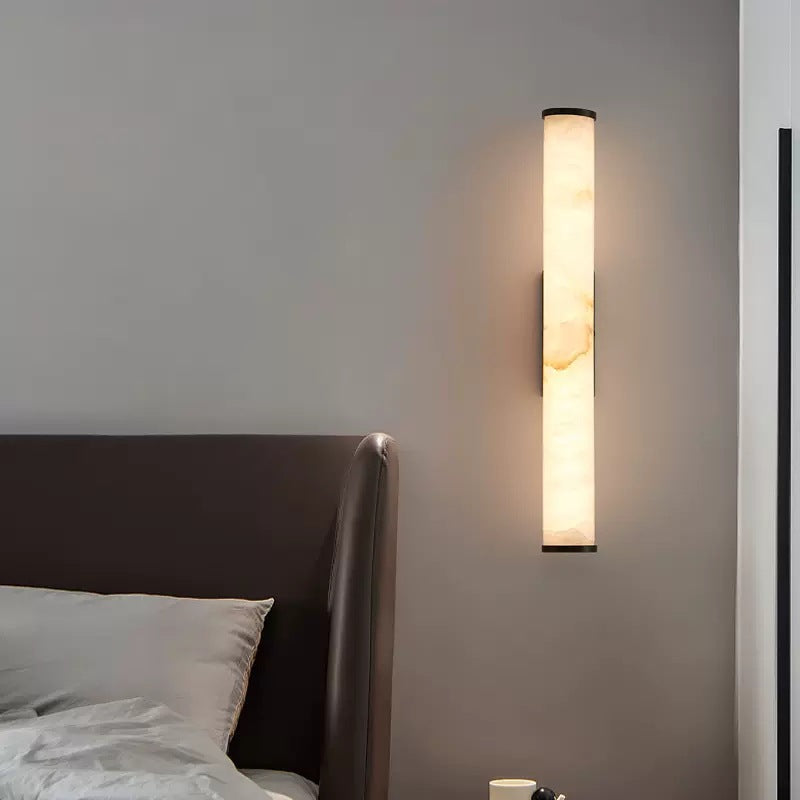Marble-Effect Wall Sconce - Copper Accents 9
