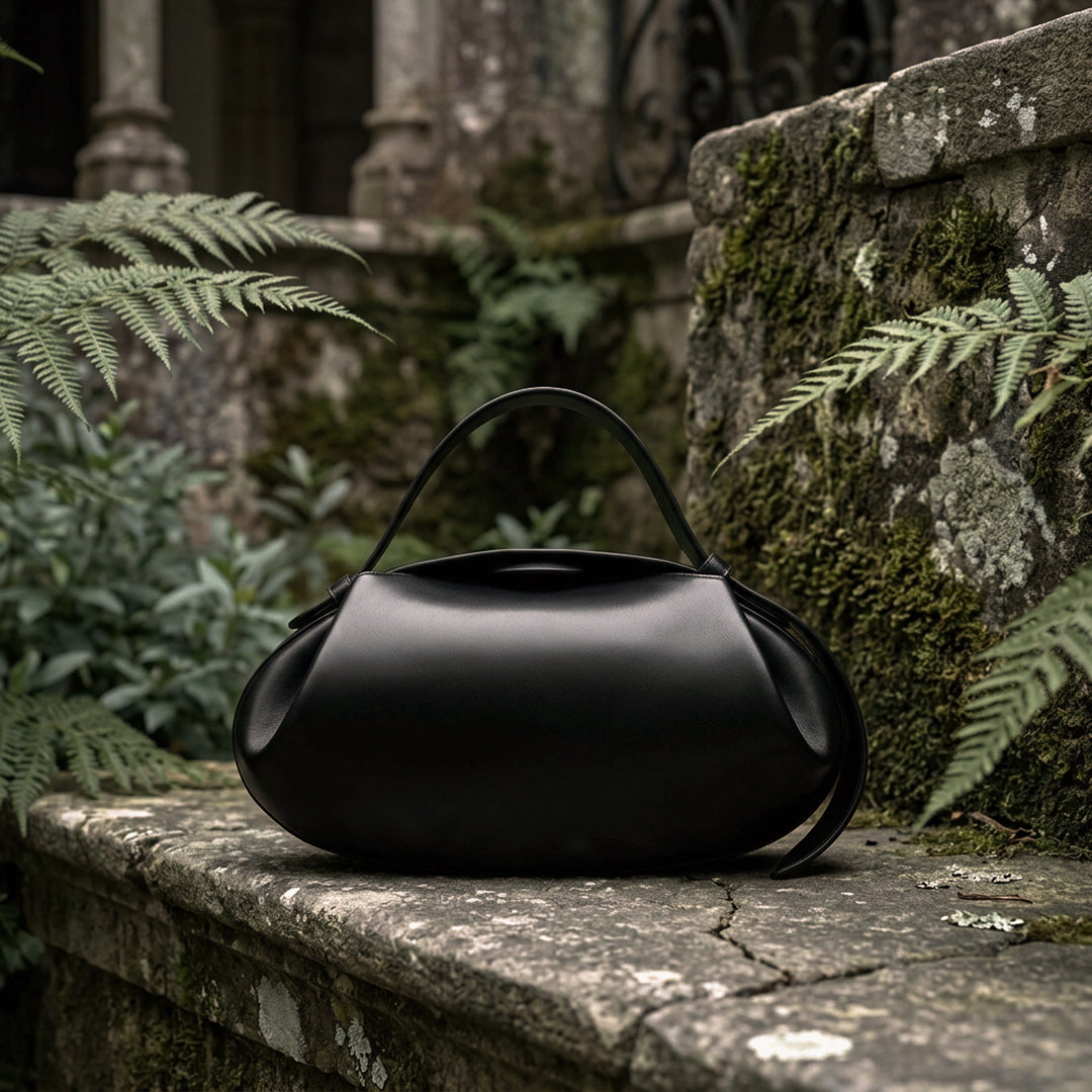 Rounded Shoulder Bag with Adjustable Buckle Strap