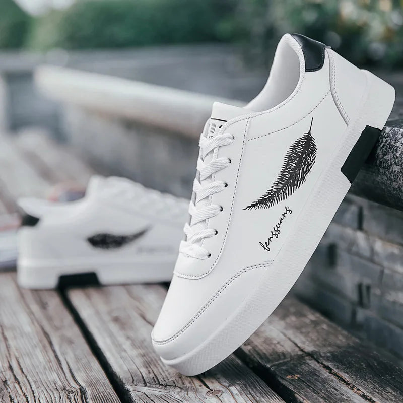 Men's Classic Vegan Leather Lace-Up Shoes - Stylish Lightweight Footwear for Everyday Comfort