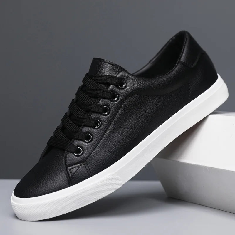 Men's Classic Vegan Leather Lace-Up Shoes - Stylish Lightweight Footwear for Everyday Comfort