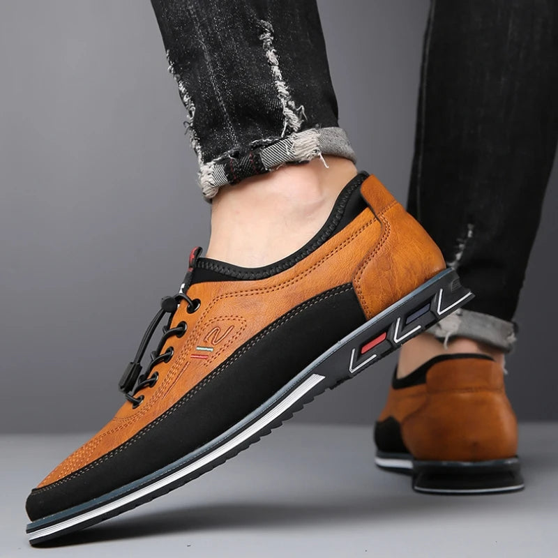 Men's Elegant Leather Shoes - Comfortable Footwear for Formal and Casual Occasions