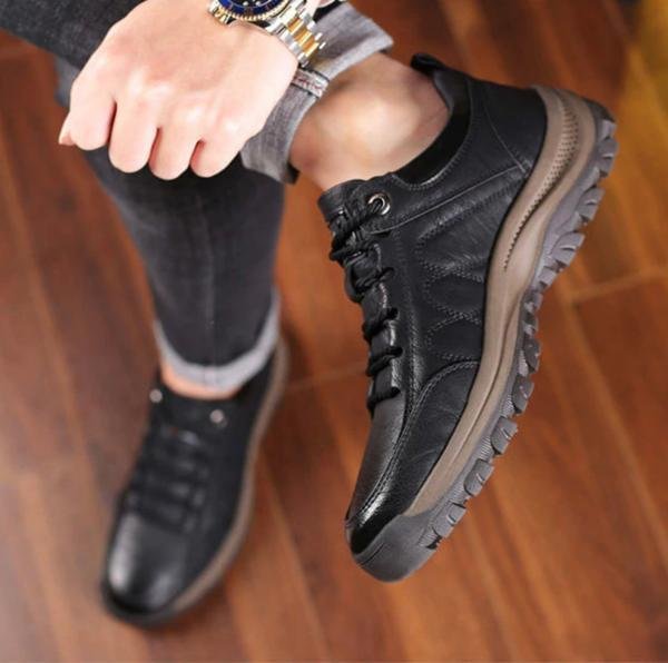 Men's Hand-Stitched Casual Shoes - Comfortable Ergonomic Footwear for Everyday Wear