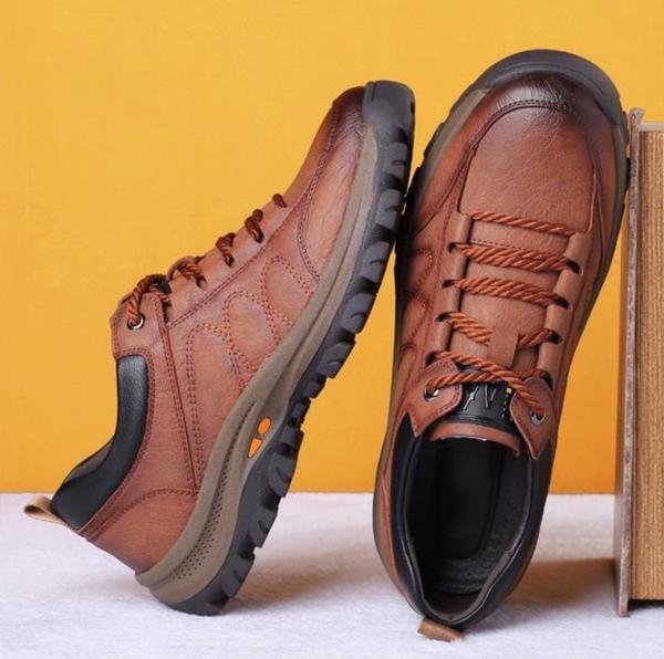 Men's Hand-Stitched Casual Shoes - Comfortable Ergonomic Footwear for Everyday Wear
