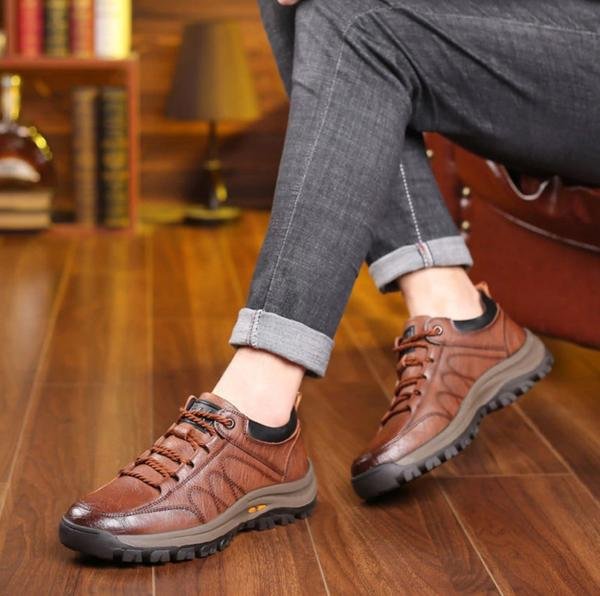 Men's Hand-Stitched Casual Shoes - Comfortable Ergonomic Footwear for Everyday Wear