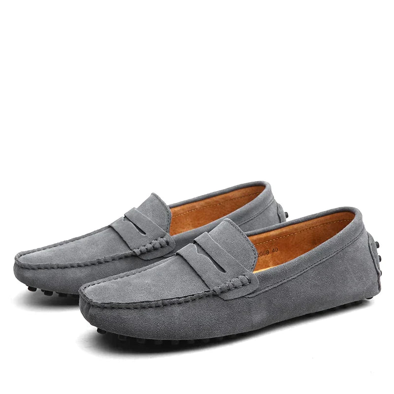 Men's Suede Loafers - Chic Brown Slip-On Shoes for Versatile Everyday Style