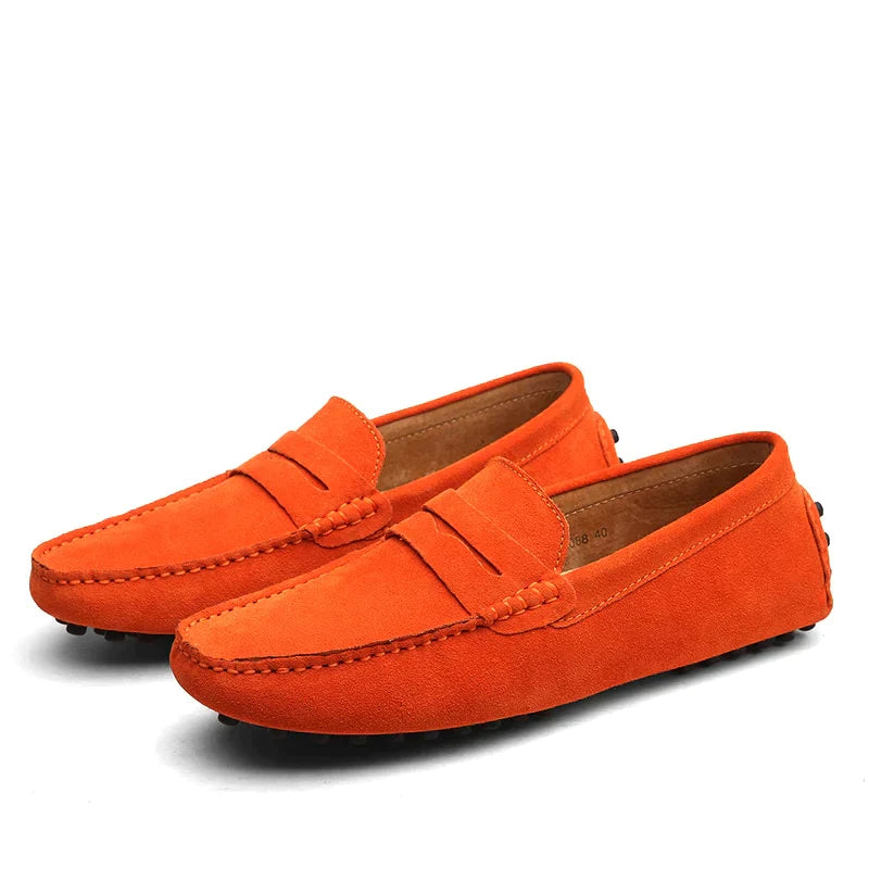 Men's Suede Loafers - Chic Brown Slip-On Shoes for Versatile Everyday Style