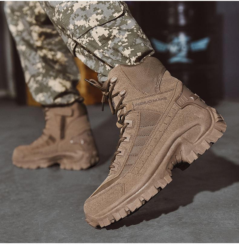 Men's Tactical Boots - High-Top Ankle Support for Outdoor Adventures and Military Use