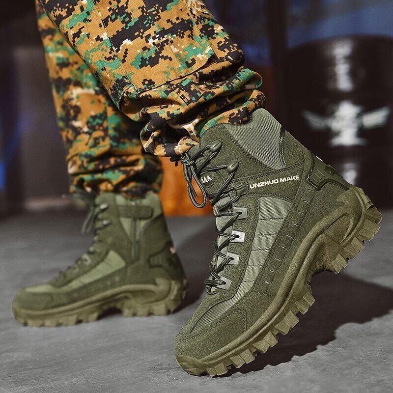 Men's Tactical Boots - High-Top Ankle Support for Outdoor Adventures and Military Use