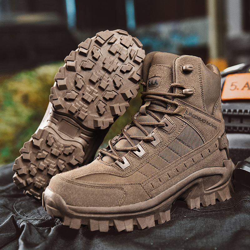 Men's Tactical Boots - High-Top Ankle Support for Outdoor Adventures and Military Use