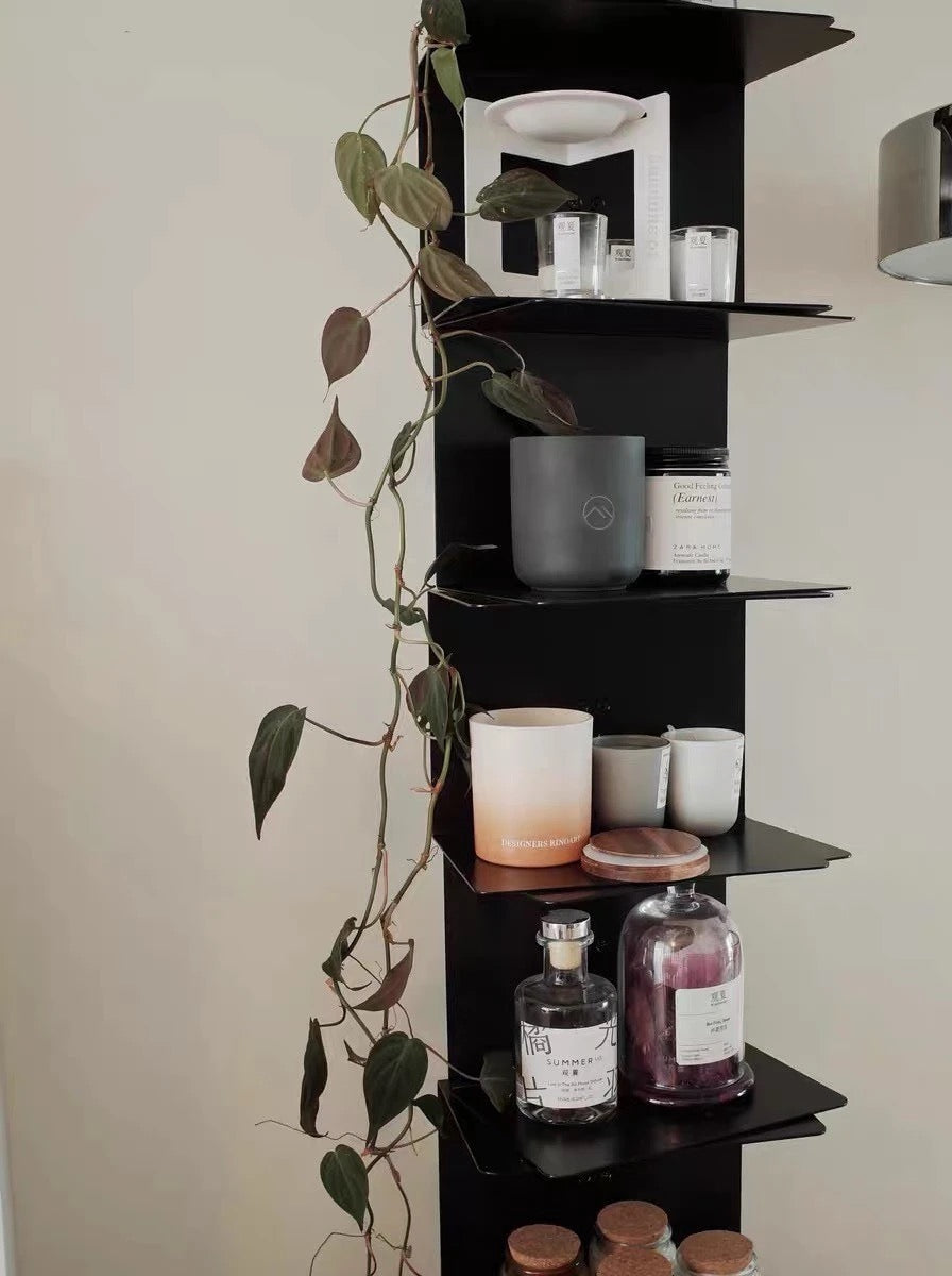 Metal Floating Bookshelf - Space-Saving Vertical Design 8
