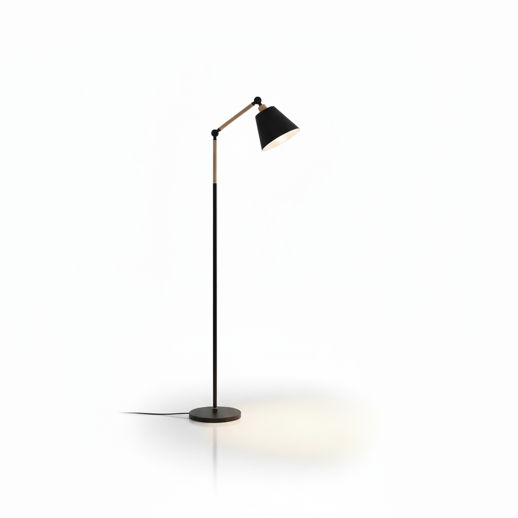 Metal Tapered Floor Lamp - Adjustable Shade 1