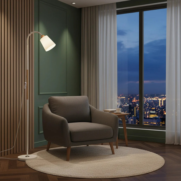 Metal Tapered Floor Lamp - Adjustable Shade 2