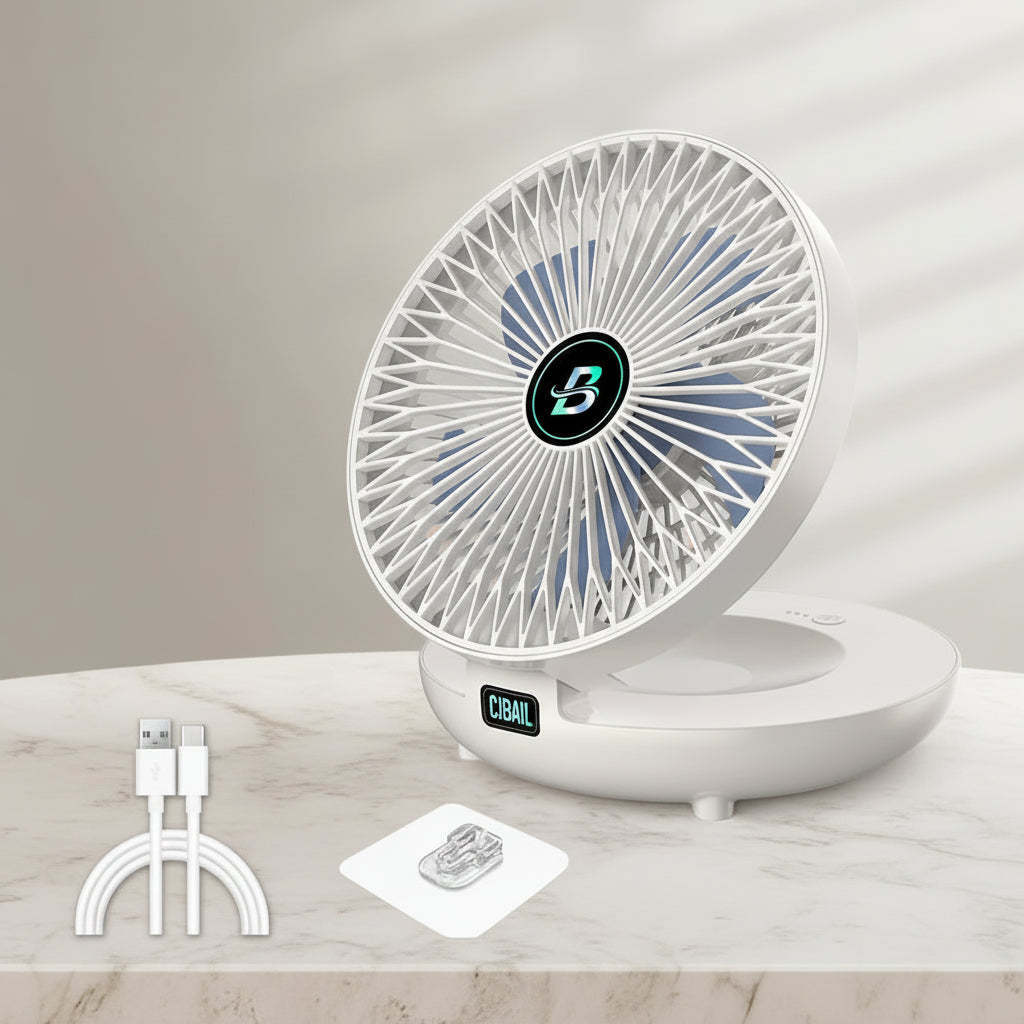 Mini Ventilateur Portable Rechargeable avec 3 Vitesses | Design Compact et Pliable pour Un Confort Optimal 0