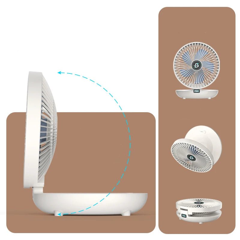 Mini Ventilateur Portable Rechargeable avec 3 Vitesses | Design Compact et Pliable pour Un Confort Optimal 4